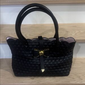 Elegant Black Quilted Handbag